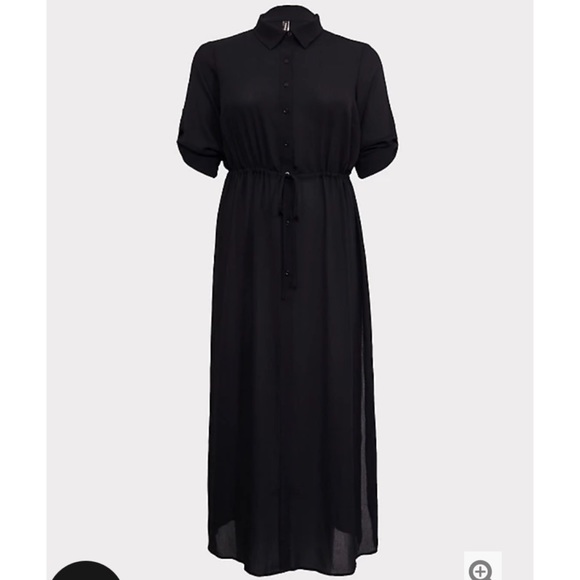 NWT TORRID Swim Cover Up Black Crinkled Woven Maxi - Picture 6 of 11